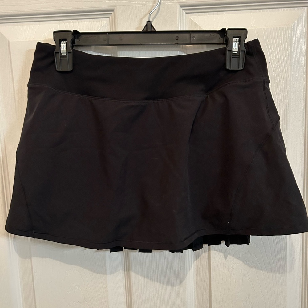 Pleated Yoga Black Athletic Skort